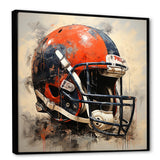 Black And Red Football Helmet - Sport Football Canvas Wall Art