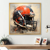 Black And Red Football Helmet - Sport Football Canvas Wall Art