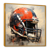 Black And Red Football Helmet - Sport Football Canvas Wall Art
