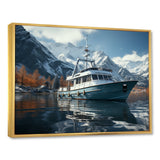 Red and white Fishing Boat in river I - Boat Fishing Canvas Wall Art