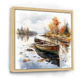 Autumn Tranquility canoe by the lake I - Boat Fishing Canvas Wall Art