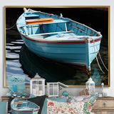 Blue and red Fishing boat expedition - Boat Fishing Canvas Wall Art