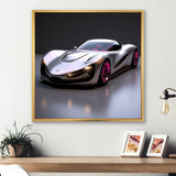 Pink and chrome Italian hyper car I - Car Exotic Canvas Wall Art
