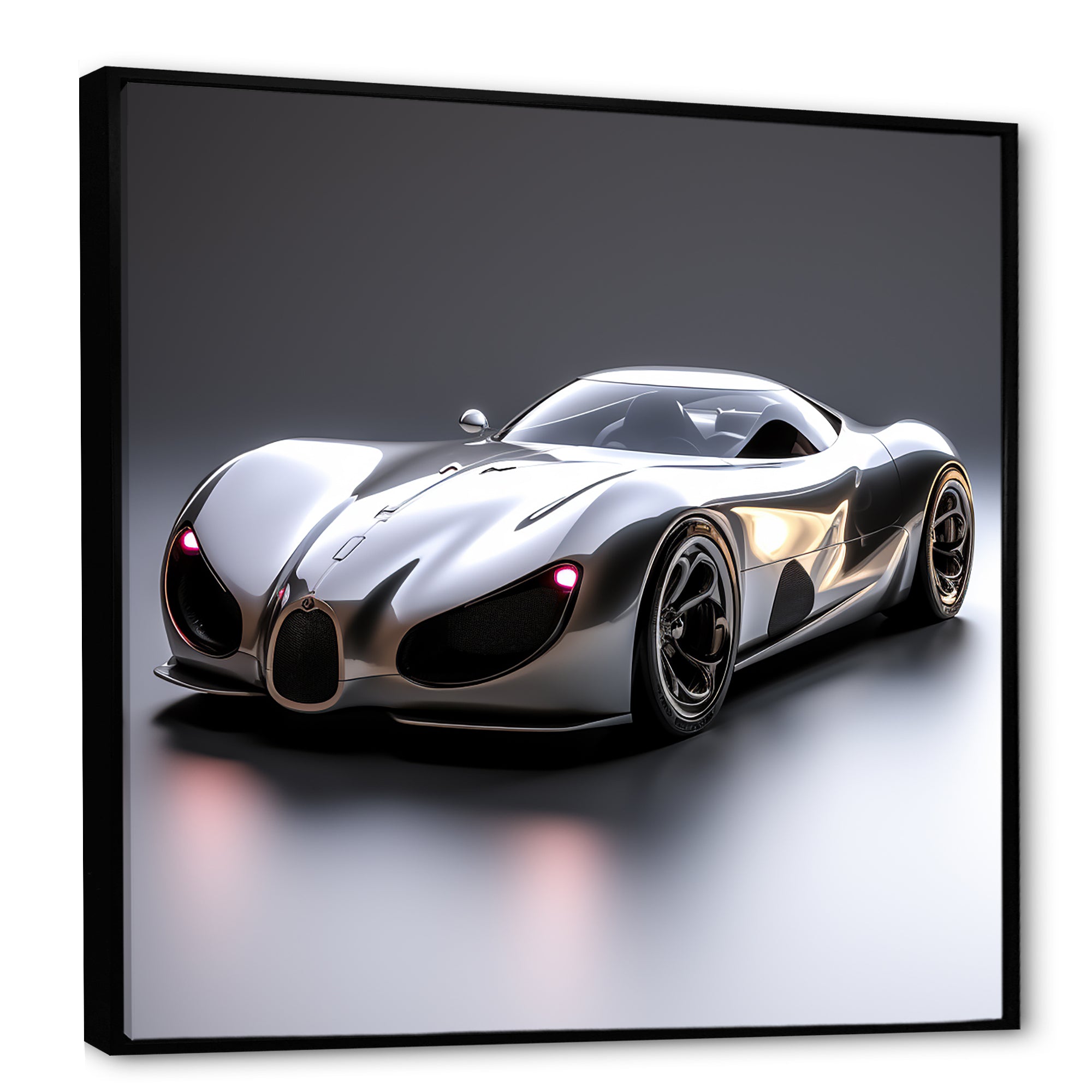 Silver Italian hyper car I - Car Exotic Canvas Wall Art