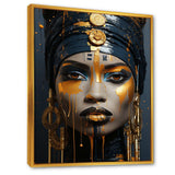Yellow and blue African Grace Portrait of Beauty IV - Fashion Canvas Wall Art