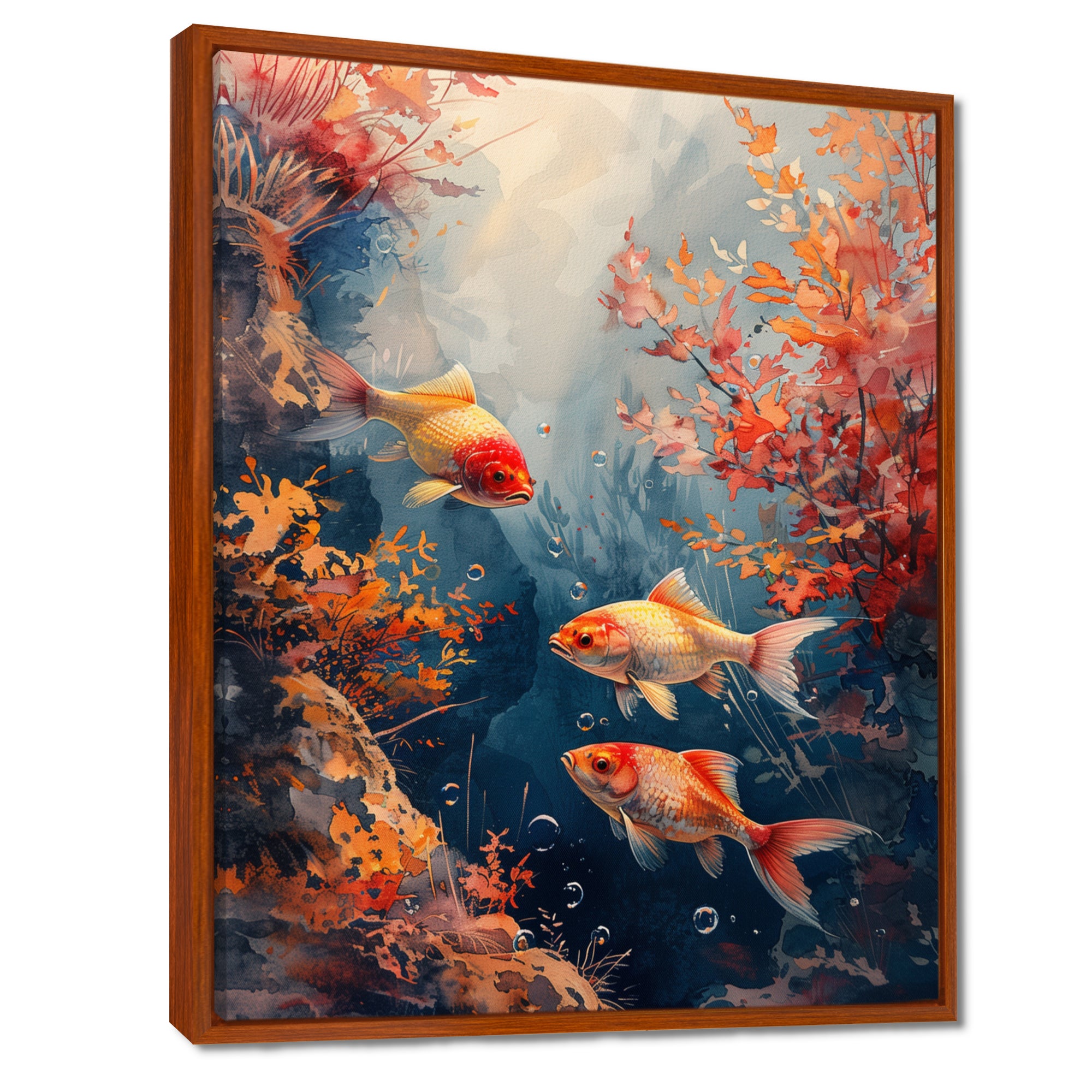 Orange Koi fish coral Marine Magic - Coral Wall Art Prints