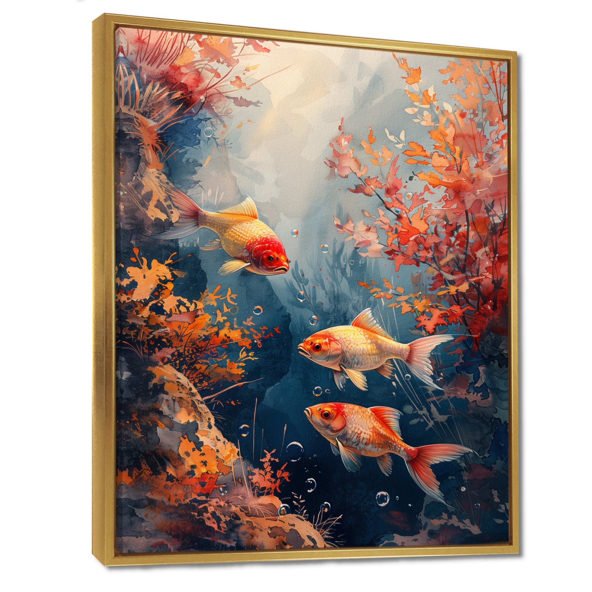 Orange Koi fish coral Marine Magic - Coral Wall Art Prints