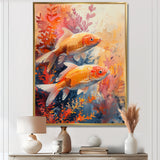 Orange coral Marine koi fish magic - Coral Wall Art Prints