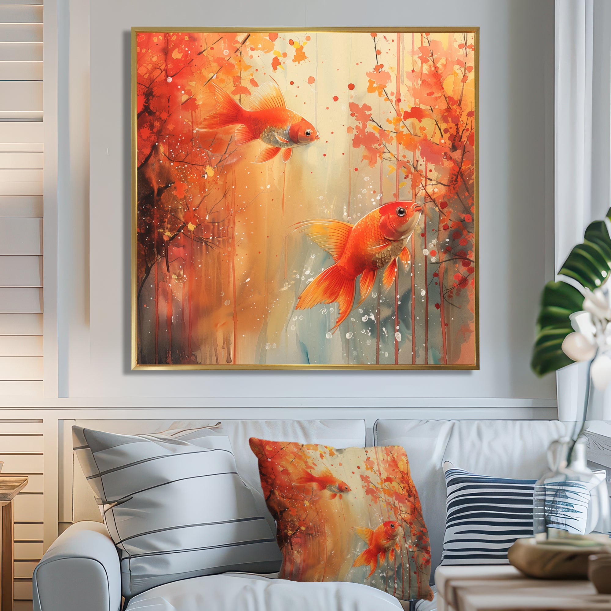 Orange coral Marine goldfish magic - Orange Coral Wall Art