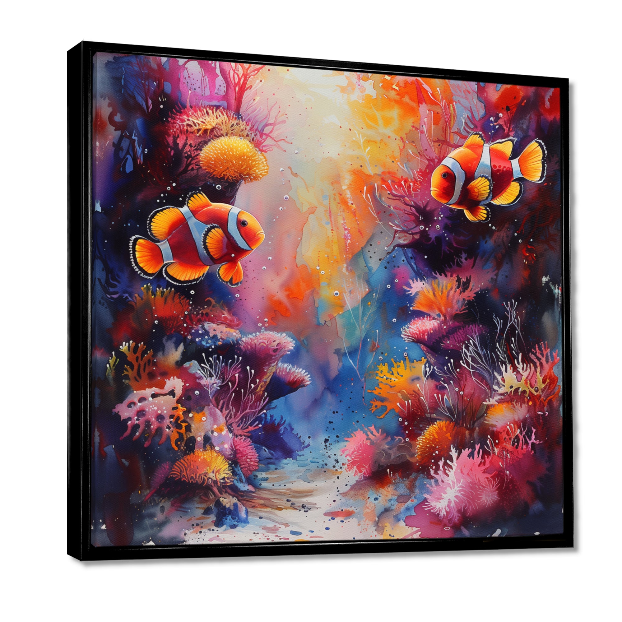 Orange pink clownfish coral Marine Majesty - Orange Coral Wall Art