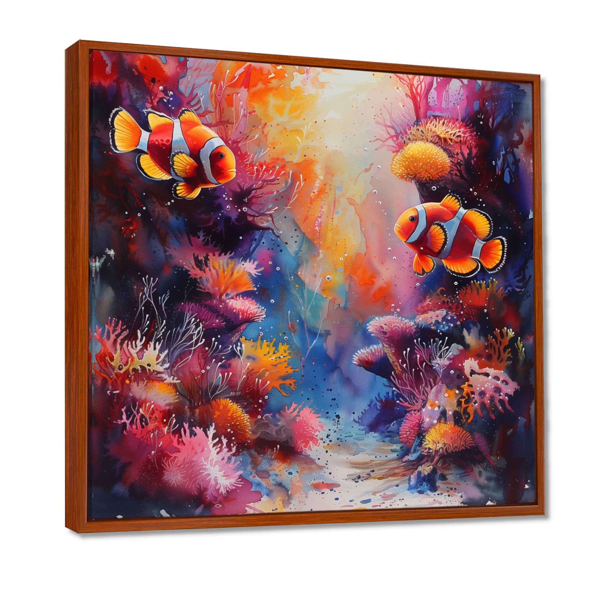 Orange pink clownfish coral Marine Majesty - Orange Coral Wall Art