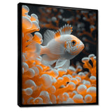 Orange white coral fish - Coral Living Room Wall Art