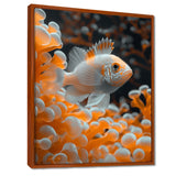 Orange white coral fish - Coral Living Room Wall Art