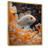Orange white coral fish - Coral Living Room Wall Art