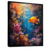 Orange blue coral Marine goldfish Marvel - Coral Canvas Wall Art