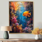 Orange blue coral Marine goldfish Marvel - Coral Canvas Wall Art