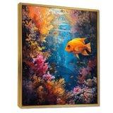 Orange blue coral Marine goldfish Marvel - Coral Canvas Wall Art