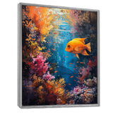 Orange blue coral Marine goldfish Marvel - Coral Canvas Wall Art