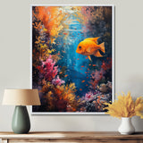 Orange blue coral Marine goldfish Marvel - Coral Canvas Wall Art