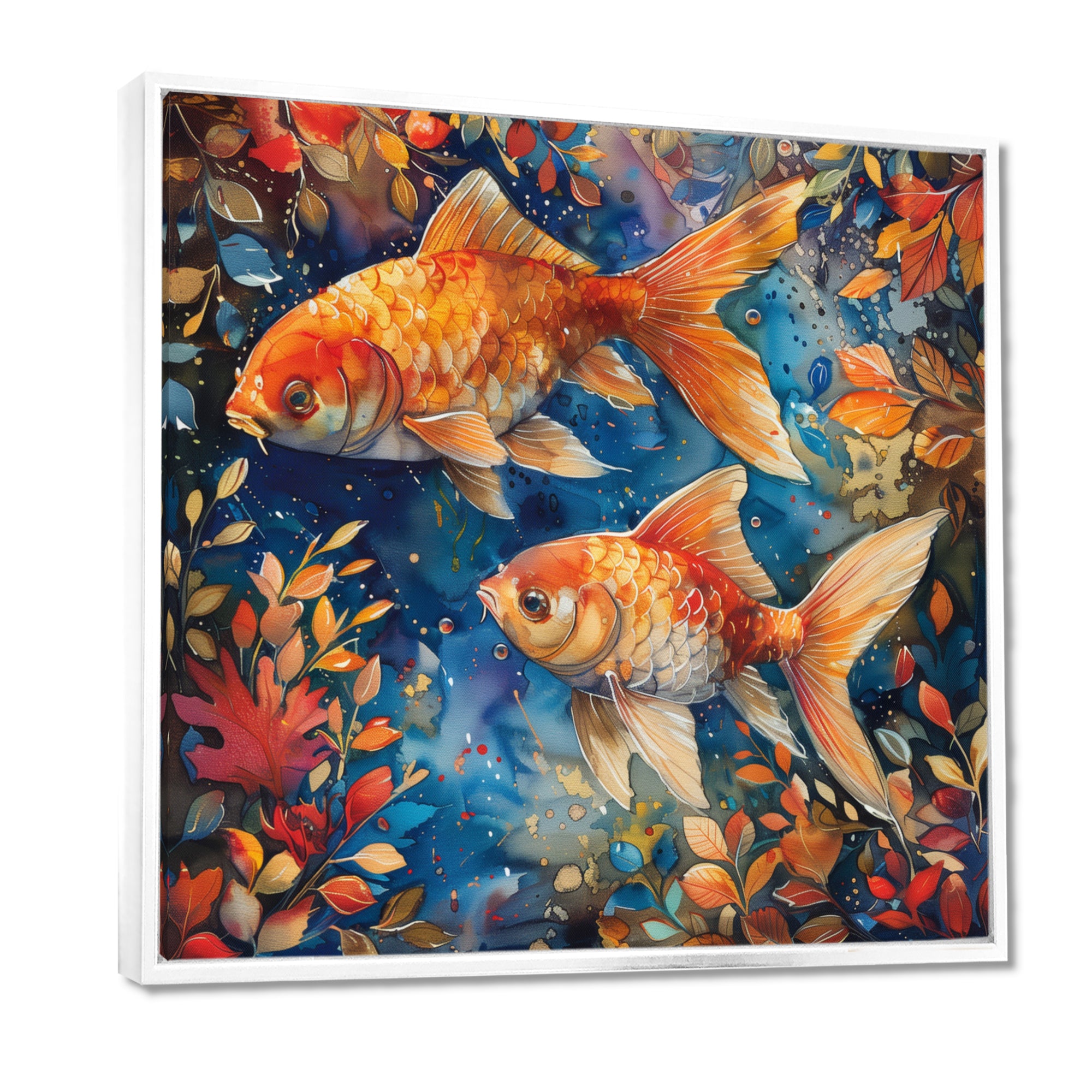 Orange blue Aquariums Oceanic Wonders fish - Fish Wall Decor