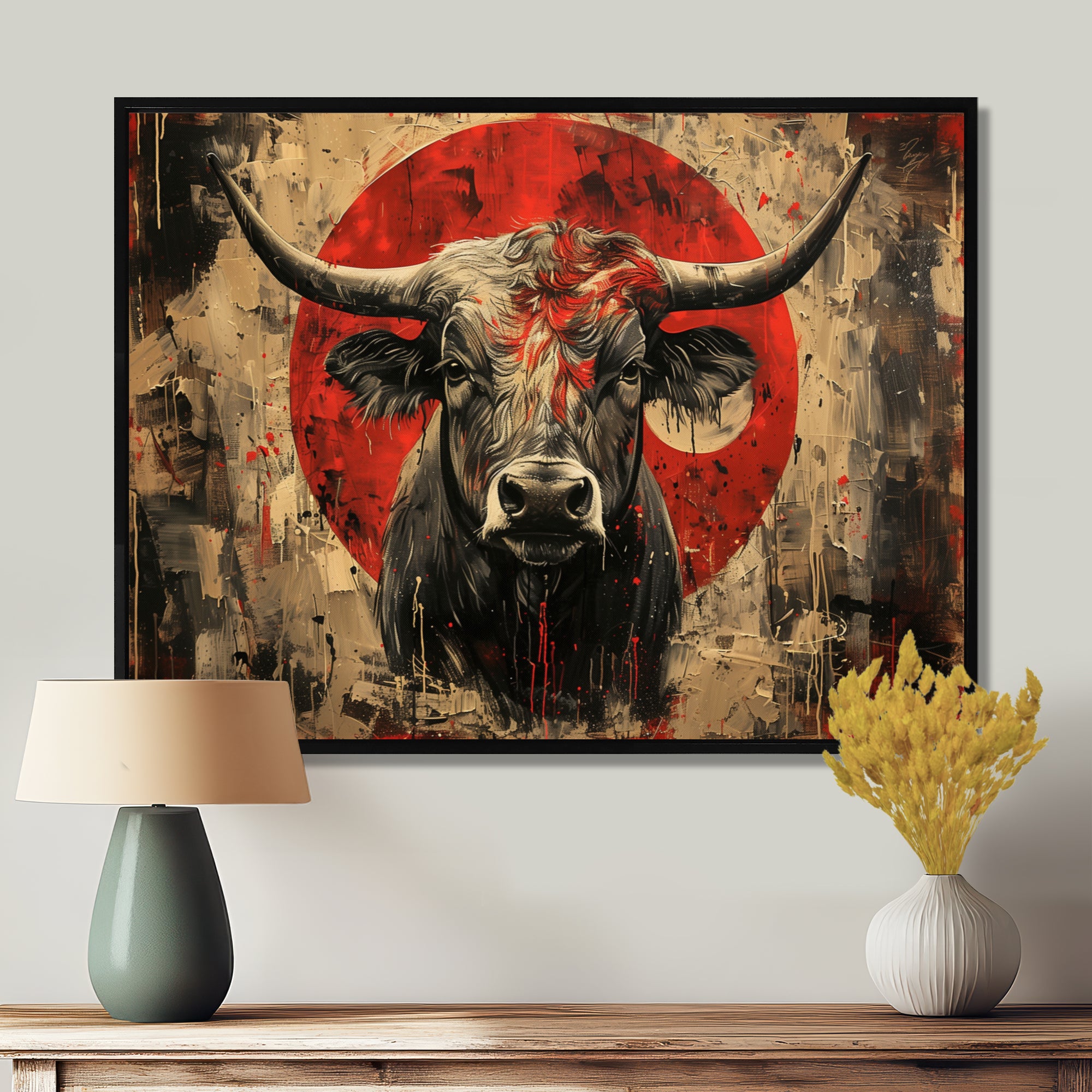 Red Taurus Astrology Bulls Courage - Taurus Wall Art Prints