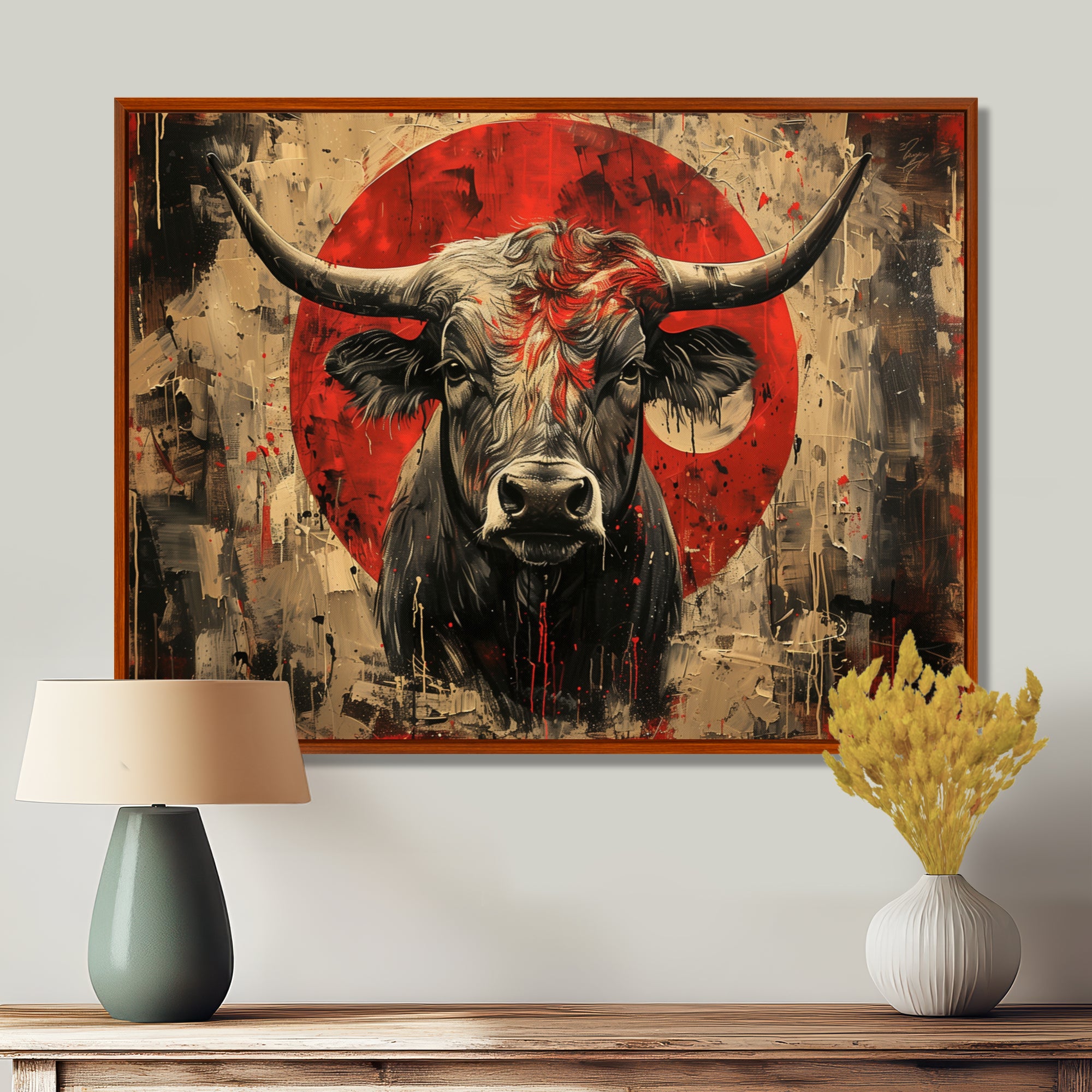 Red Taurus Astrology Bulls Courage - Taurus Wall Art Prints