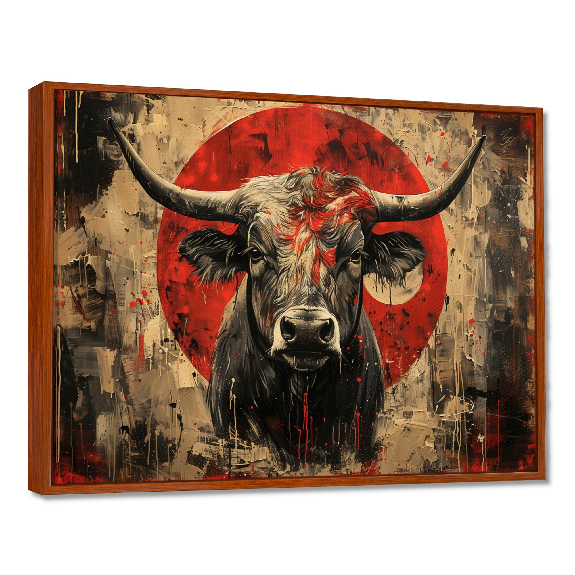 Red Taurus Astrology Bulls Courage - Taurus Wall Art Prints