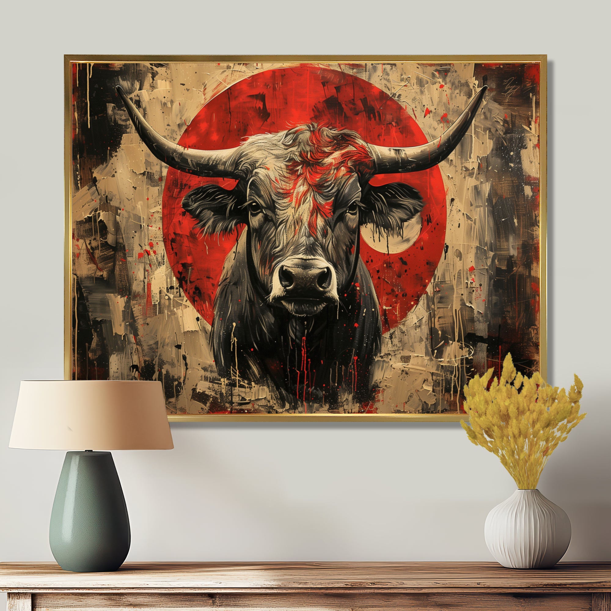 Red Taurus Astrology Bulls Courage - Taurus Wall Art Prints