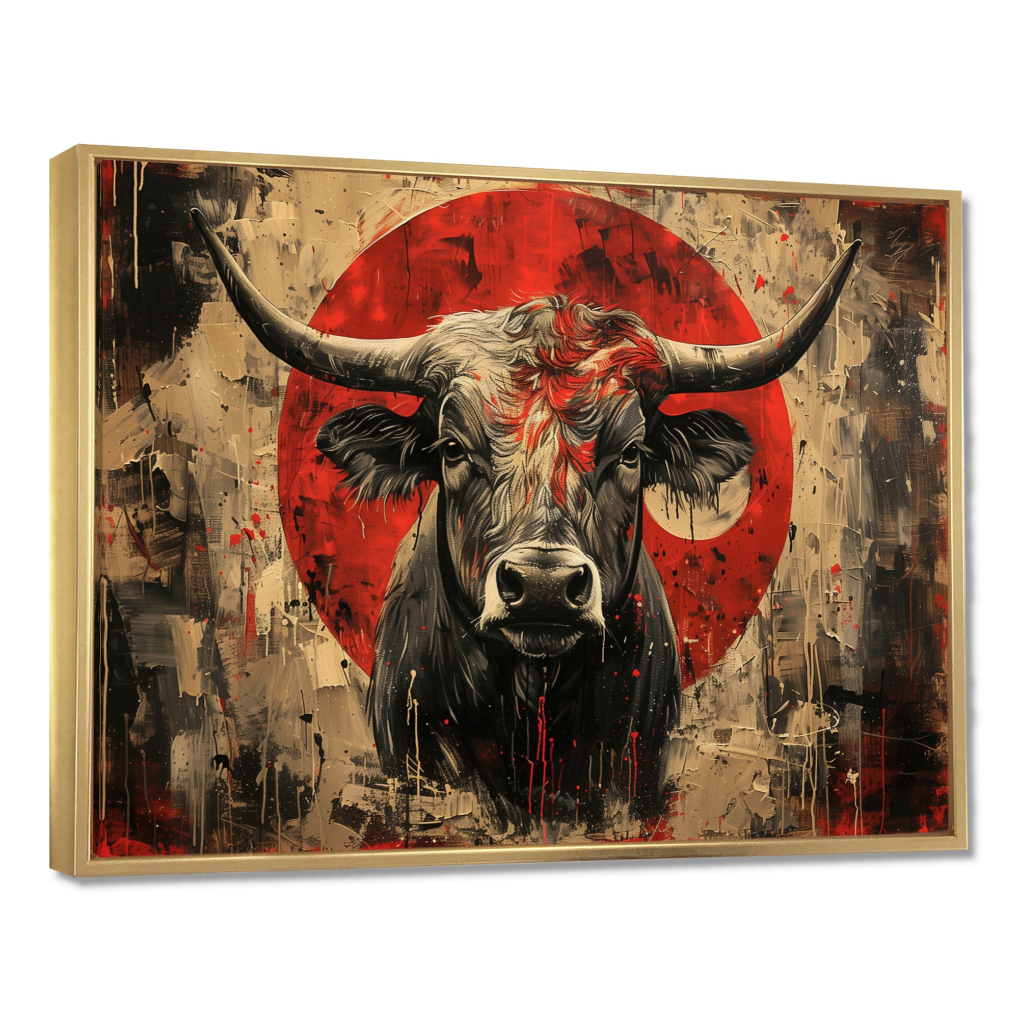 Red Taurus Astrology Bulls Courage - Taurus Wall Art Prints