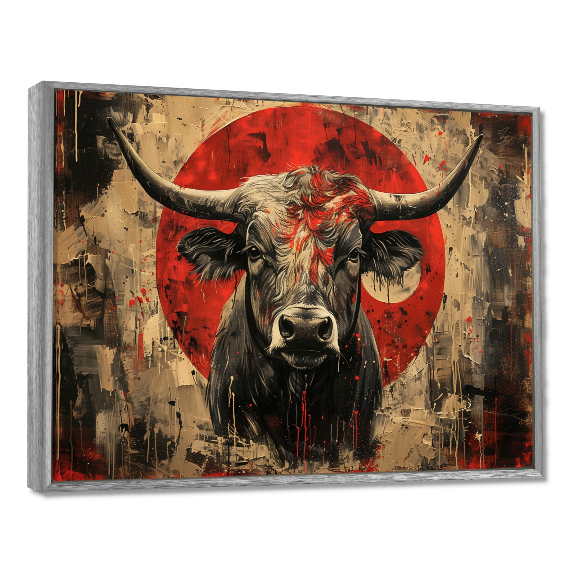 Red Taurus Astrology Bulls Courage - Taurus Wall Art Prints