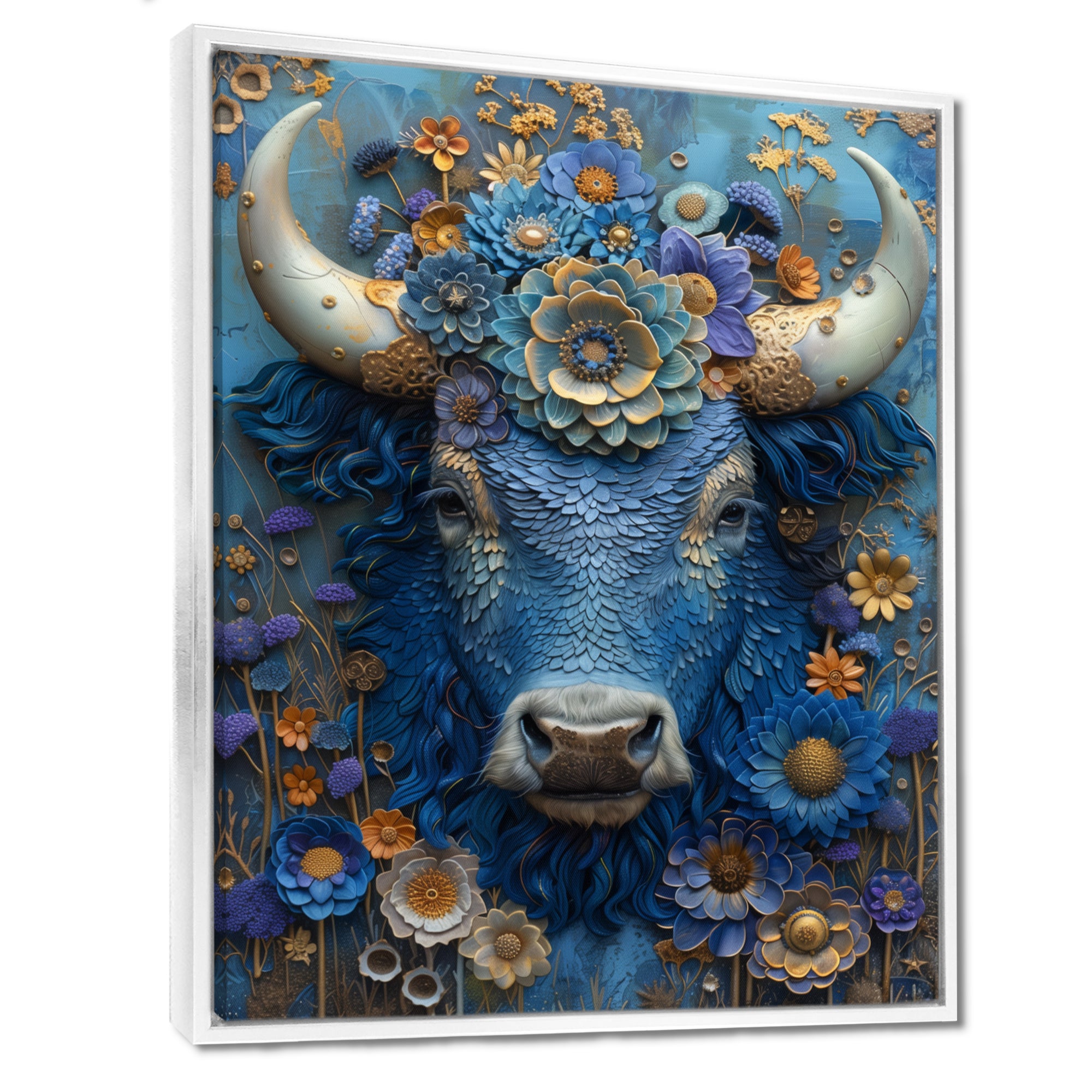 Blue Taurus Astrology Cosmic Harmony - Blue Taurus Wall Art