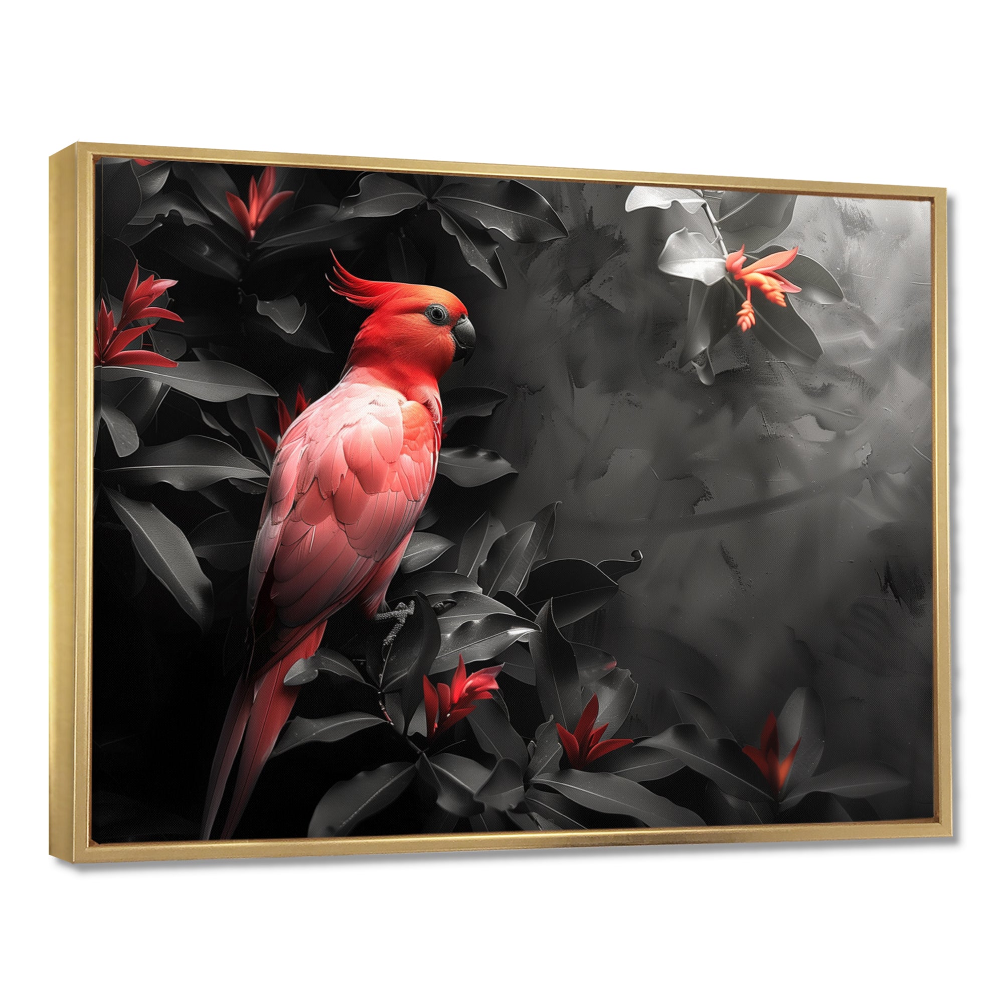 Red black Garden of Eden Birds - Bird Home Decor Art
