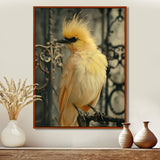 Yellow black Caged Bird elegance - Bird Canvas Wall Art