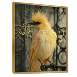 Yellow black Caged Bird elegance - Bird Canvas Wall Art