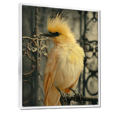 Yellow black Caged Bird elegance - Bird Canvas Wall Art