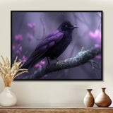 Purple black Moonlit Serenade Bird - Bird Wall Decor