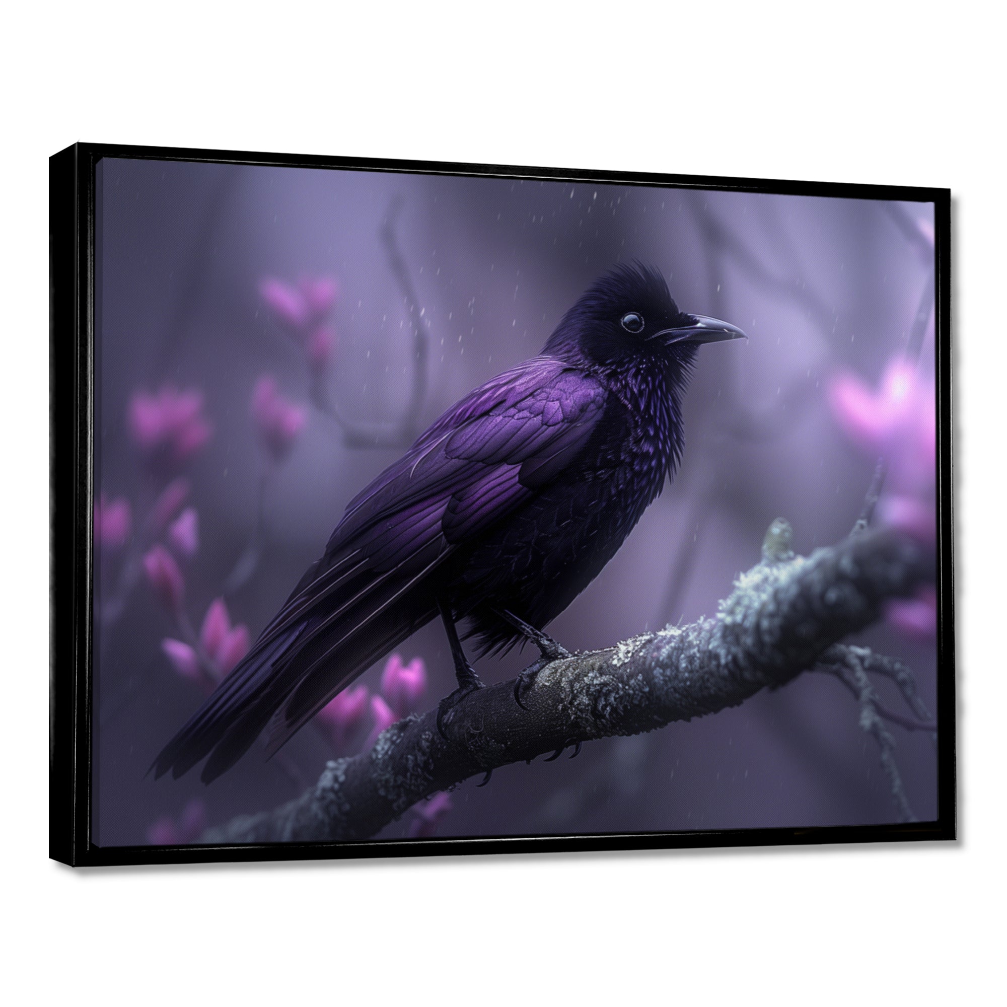 Purple black Moonlit Serenade Bird - Bird Wall Decor