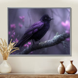 Purple black Moonlit Serenade Bird - Bird Wall Decor