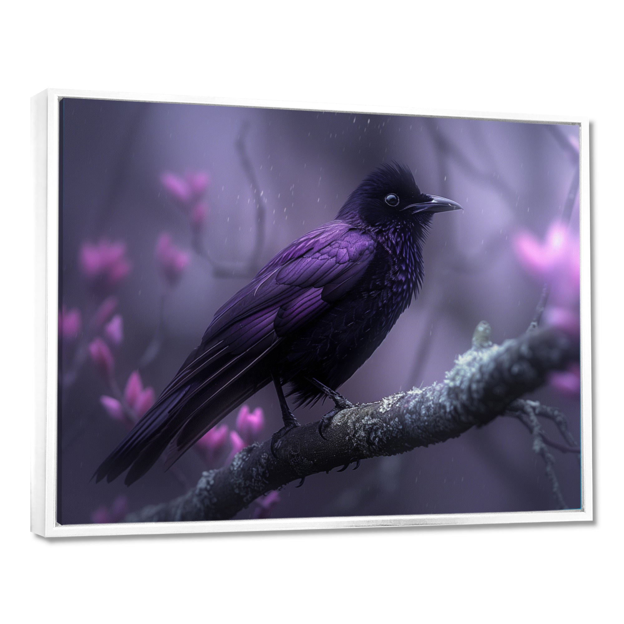 Purple black Moonlit Serenade Bird - Bird Wall Decor