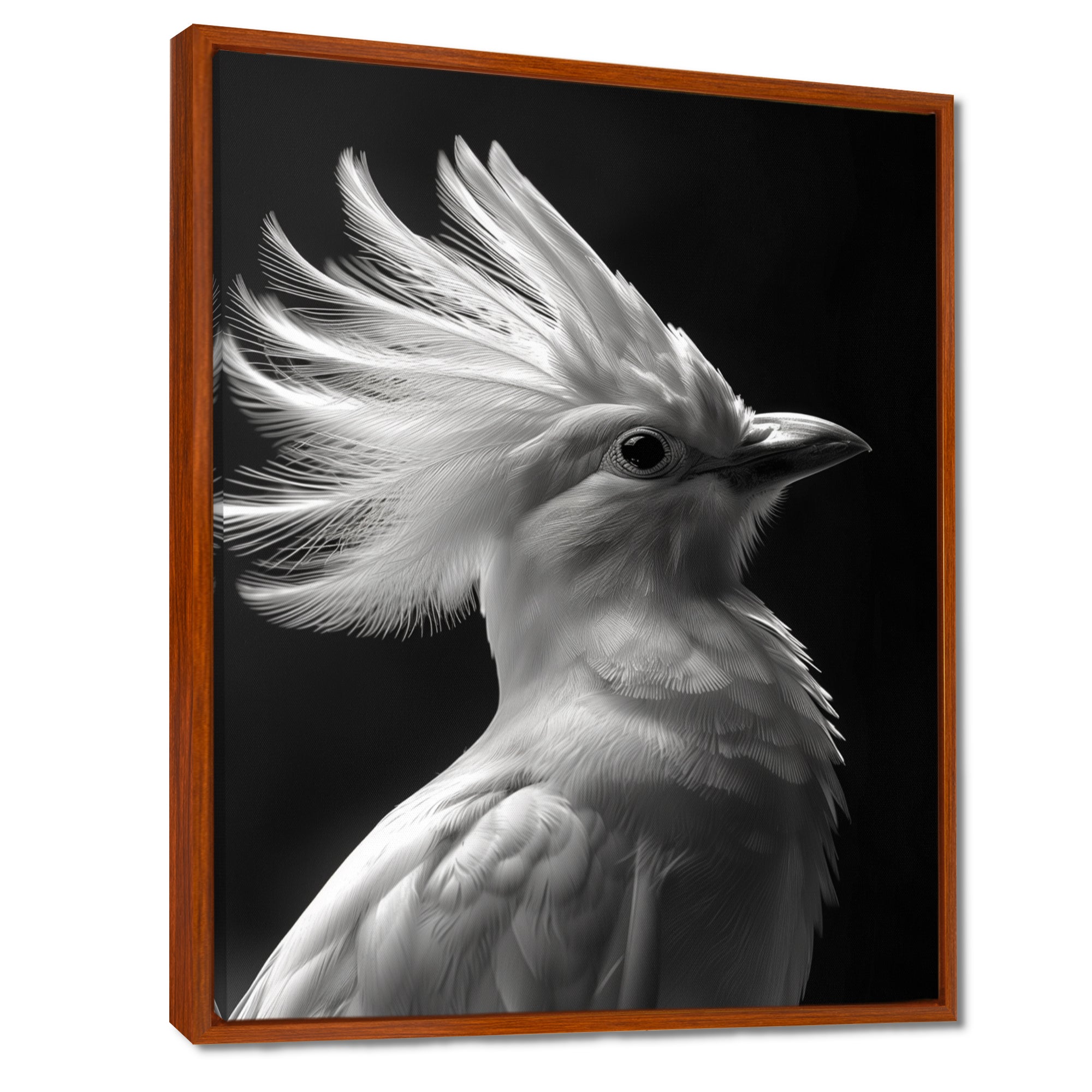 Monochrome white black graceful Bird - Bird Wall Decor