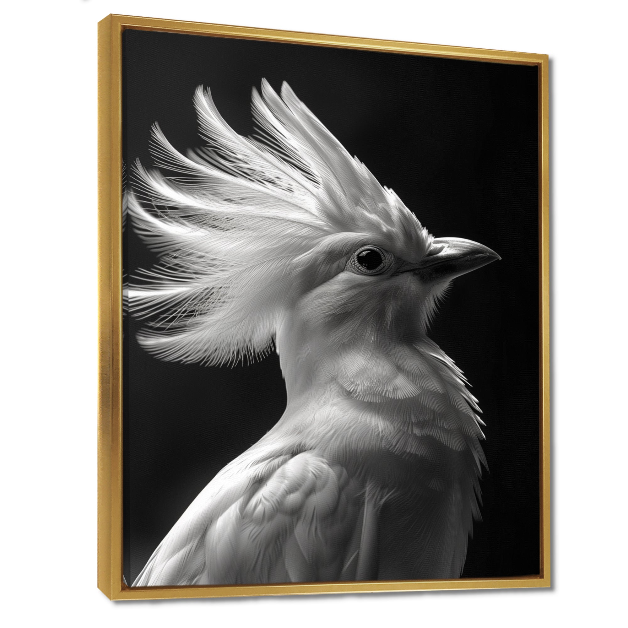 Monochrome white black graceful Bird - Bird Wall Decor