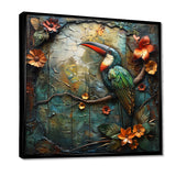 Green orange Rainforest Radiance Toucan - Green Parrot Wall Art