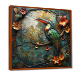 Green orange Rainforest Radiance Toucan - Green Parrot Wall Art
