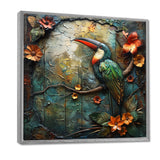 Green orange Rainforest Radiance Toucan - Green Parrot Wall Art