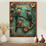 Yellow green Rainforest Radiance Toucans - Parrot Framed Canvas Art
