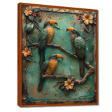 Yellow green Rainforest Radiance Toucans - Parrot Framed Canvas Art