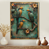 Yellow green Rainforest Radiance Toucans - Parrot Framed Canvas Art
