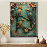Yellow green Rainforest Radiance Toucans - Parrot Framed Canvas Art