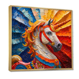 Yellow red horse Carousel spiral - Horse Canvas Wall Art
