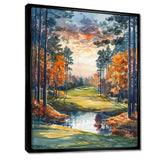 Green Orange Autumn Golf Haven Country Club I - Golf Canvas Wall Art